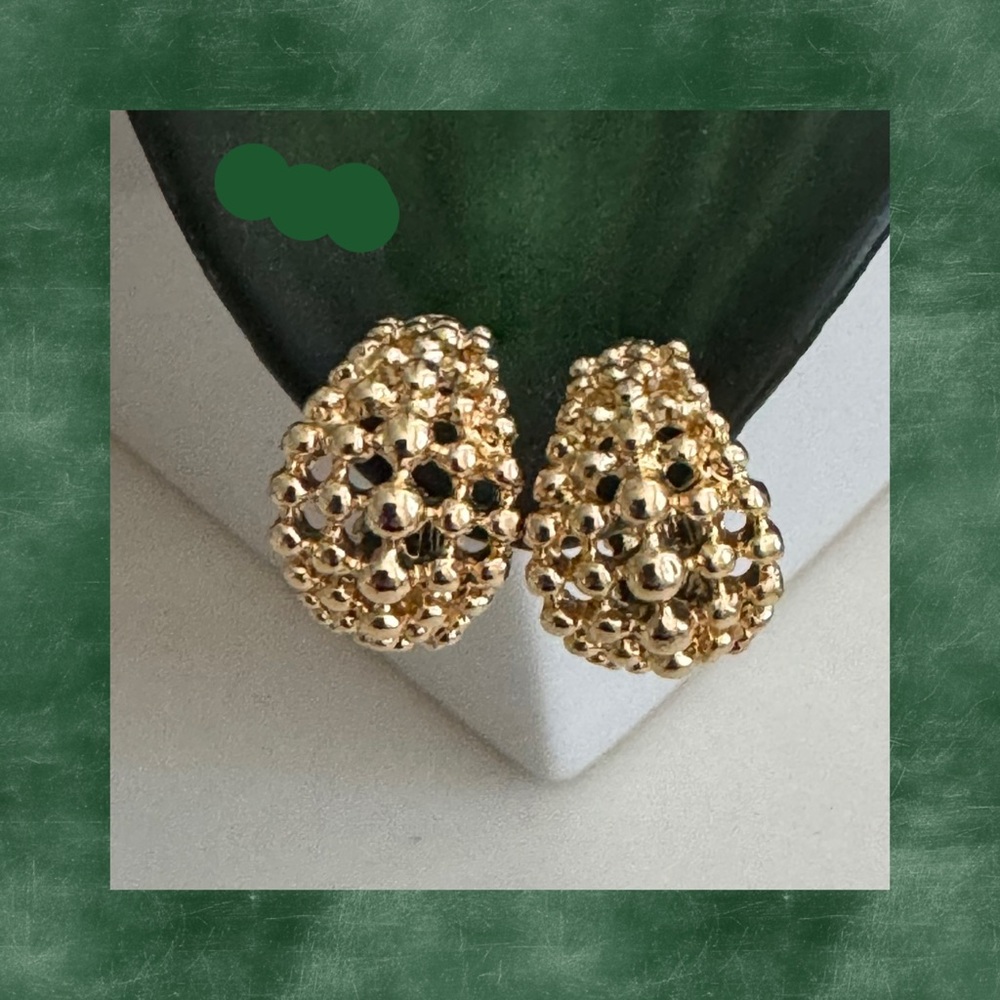 Charter Club 🫐 Gold Filigree Hoop Textured Earrings